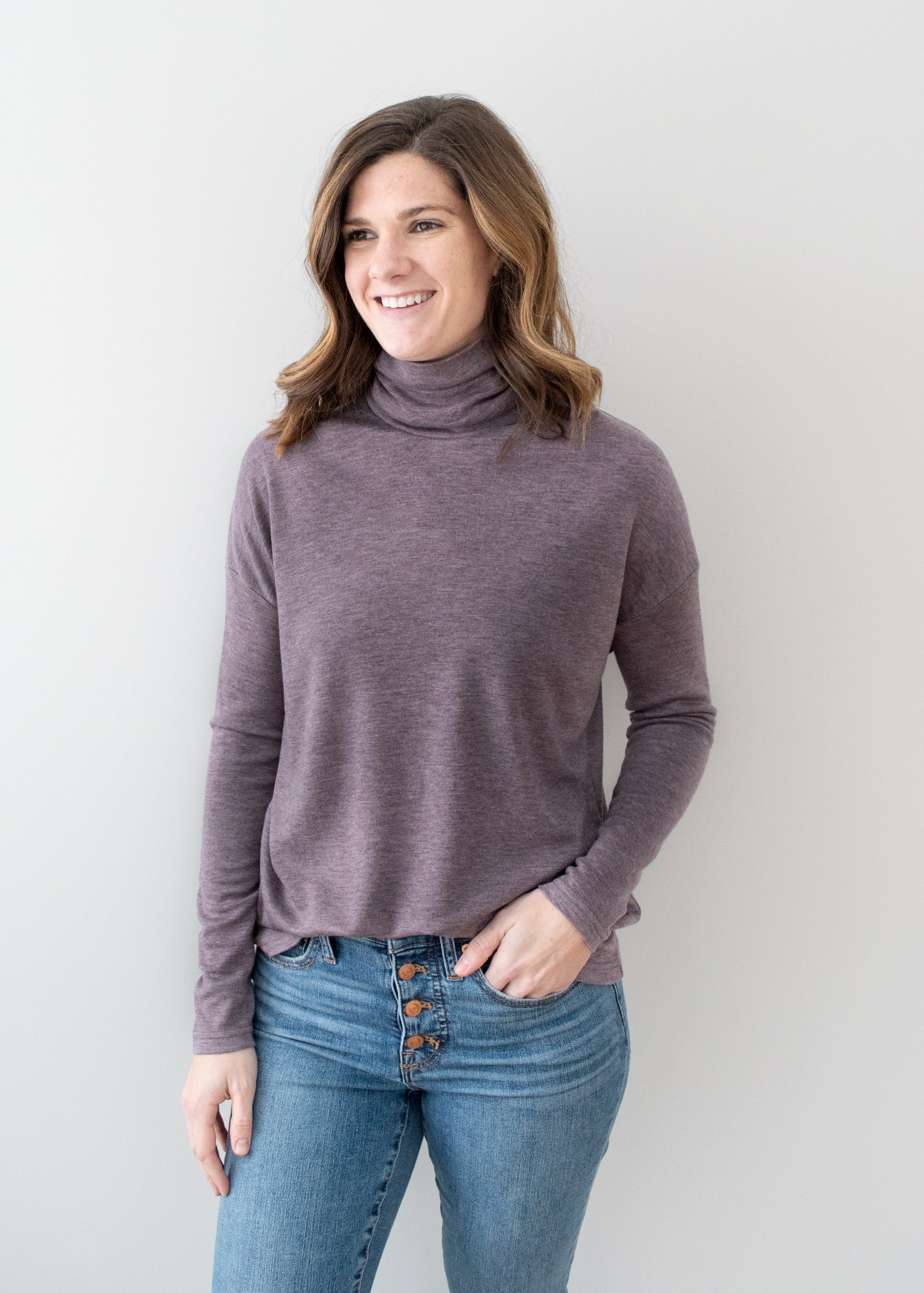 Cori Turtleneck - Heather Eggplant [final sale]